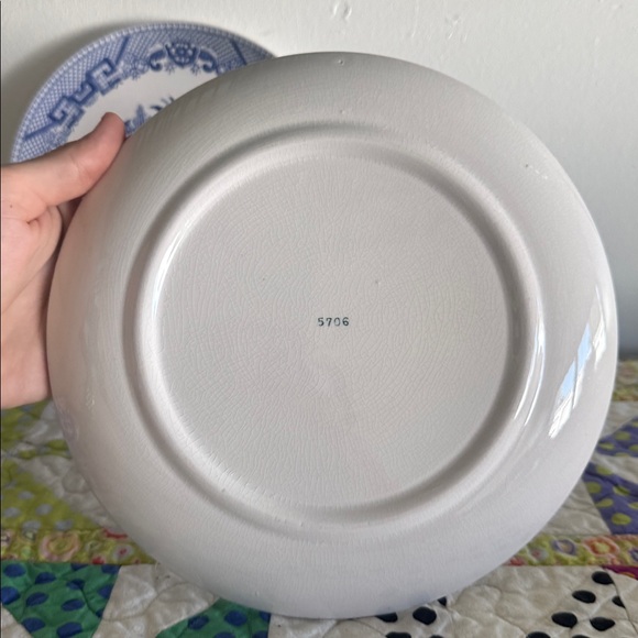 Vintage Blue and White Porcelain Dinnerware Blue Willow Pattern Set of 4 for 2 - Picture 5 of 5